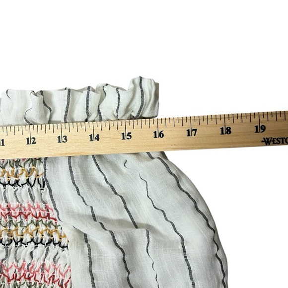 THML Flounce White Stripe Colorful Off-Shoulder Top Women’s Size Small - Picture 8 of 14